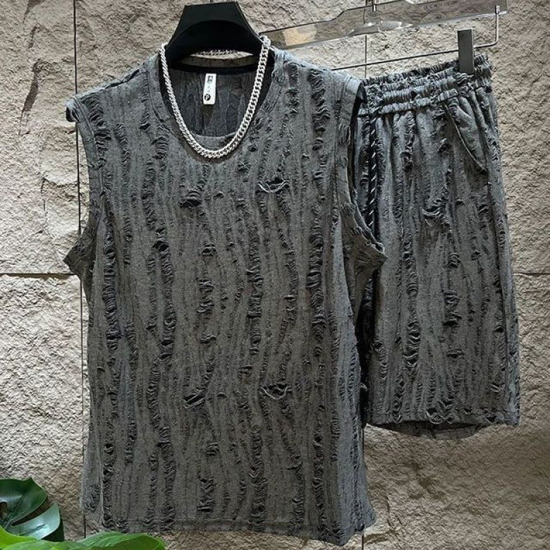 Men's Fashion All-matching Solid Color Vest Suit