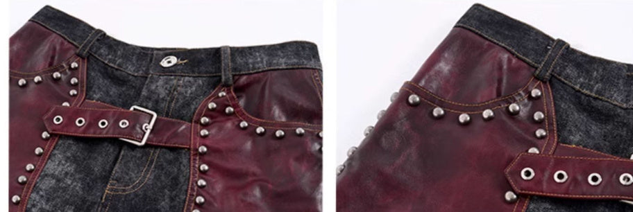 Special-interest Design Heavy Industry Rivets Leather Vest Coat