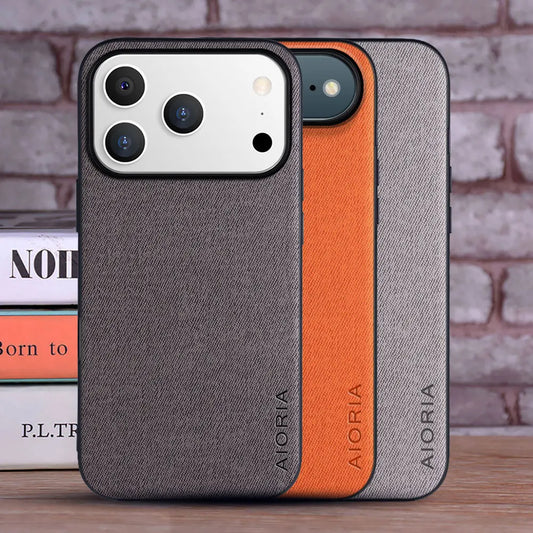 Case for Iphone 17 Pro Max 17 Air Coque Luxury Textile Leather Cover Fashion Phone Funda for Iphone 17 Pro Max Case Capa