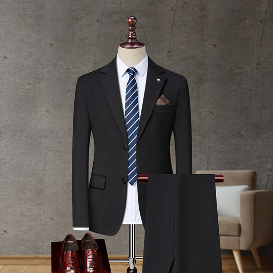 Spring And Autumn Solid Color Business Casual Men's Non-ironing Suit