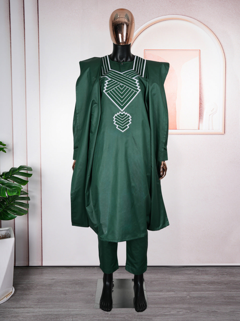 Plus Size Men's New Clothes Figured Cloth Full Craft Fragrant Three-piece Suit