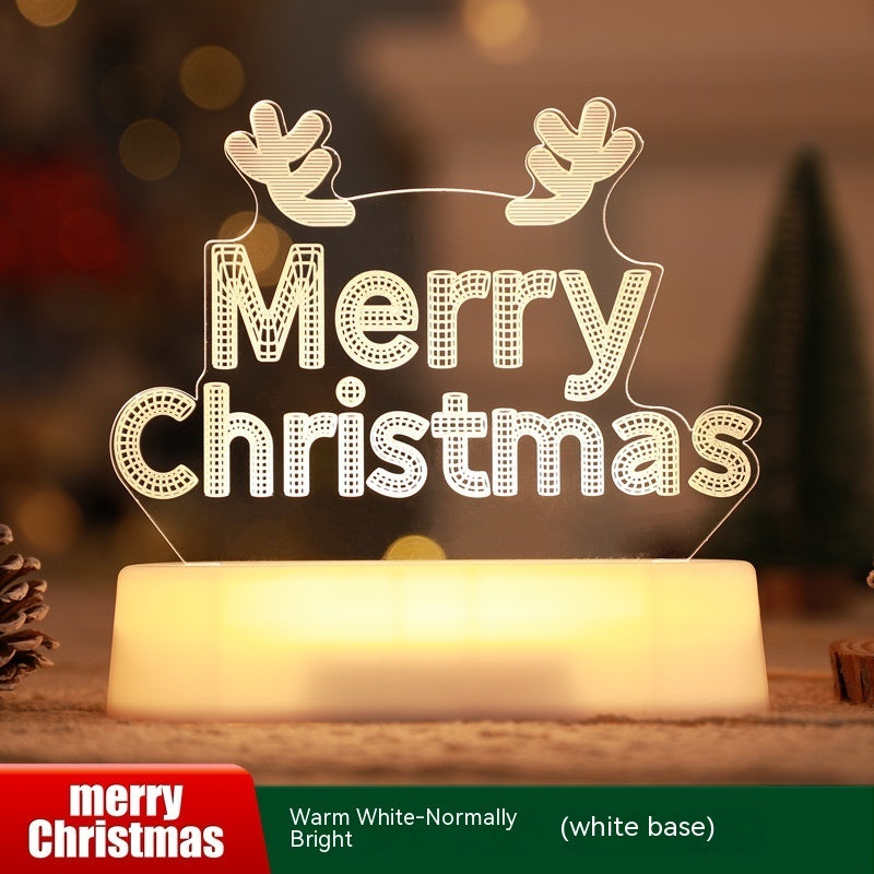 Χριστουγεννιάτικη διακόσμηση 3D λάμπα ακρυλικά φώτα νύχτας LED Πρωτοχρονιά Αγίου Βαλεντίνου Χριστούγεννα παιδικό δώρο χριστουγεννιάτικα στολίδια