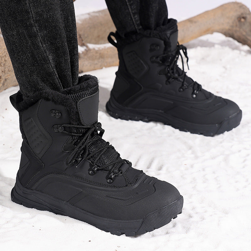 Fleece-lined Warm Plus Size High-top Men's Boots