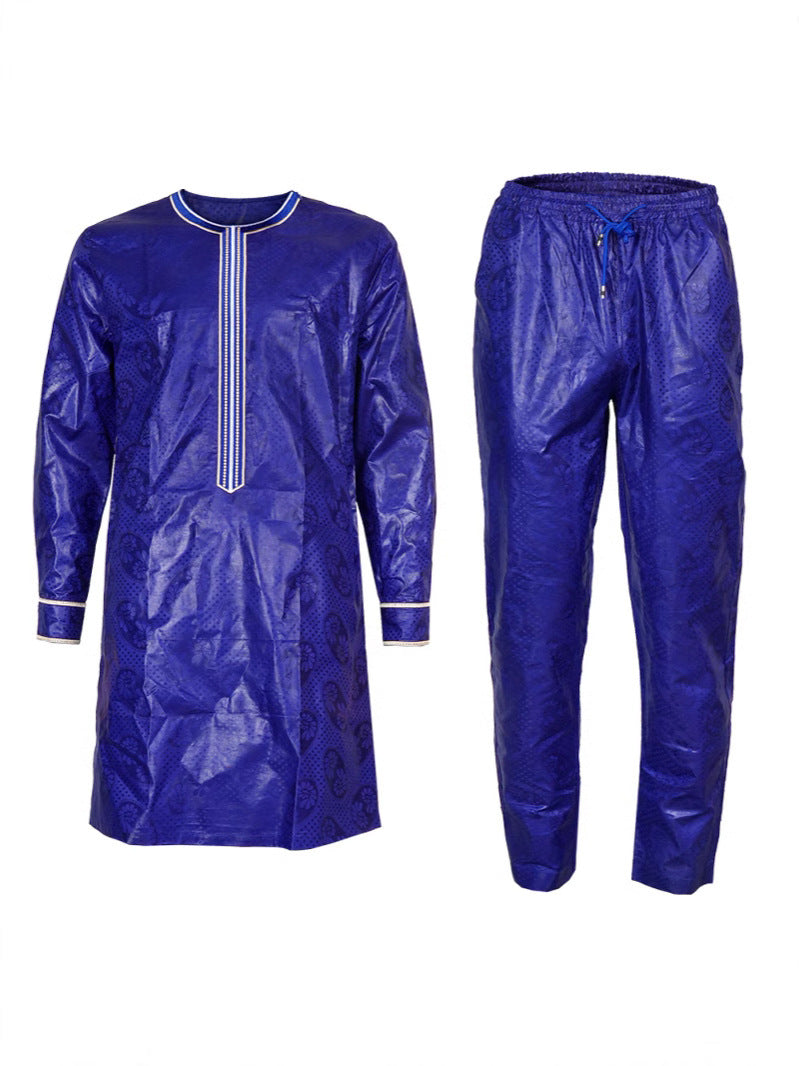 Plus Size Men's New Clothes Figured Cloth Full Craft Fragrant Three-piece Suit