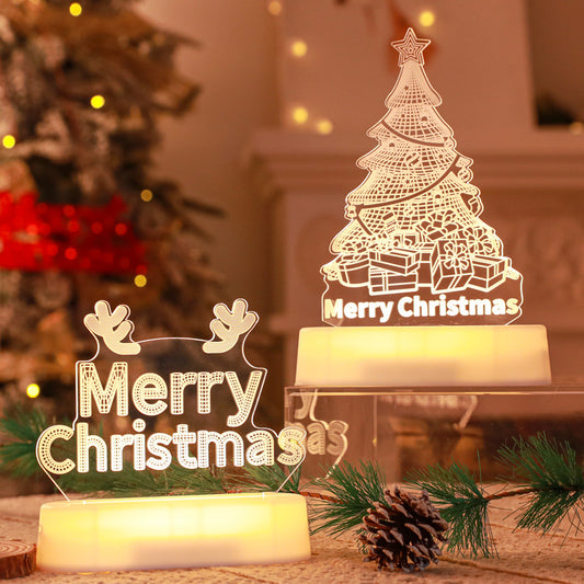 3D LED Christmas, New Year, Valentines Day and Holiday Decorative Night Lamp Gift