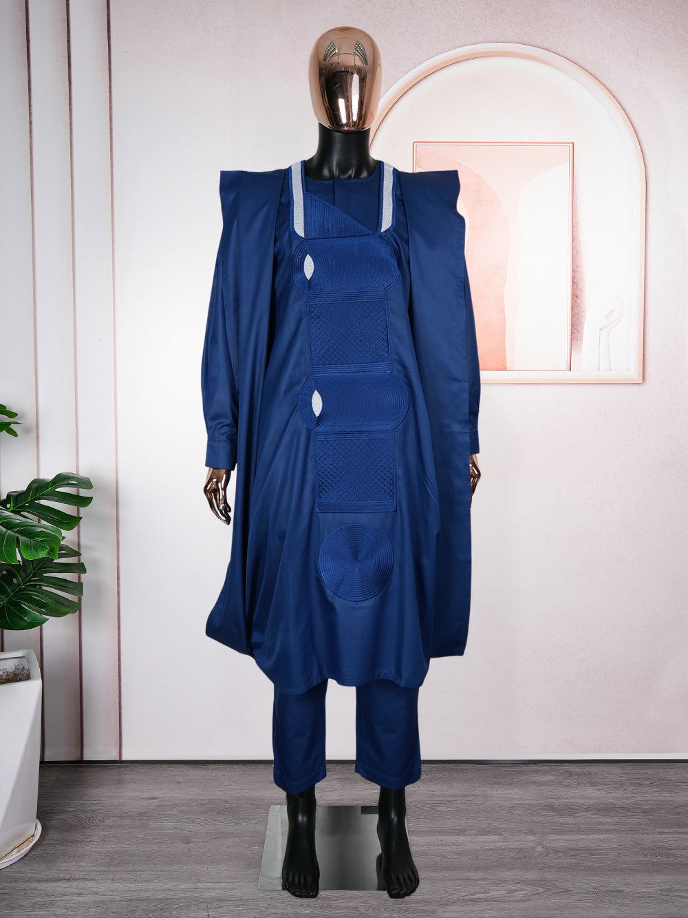 Plus Size Men's New Clothes Figured Cloth Full Craft Fragrant Three-piece Suit