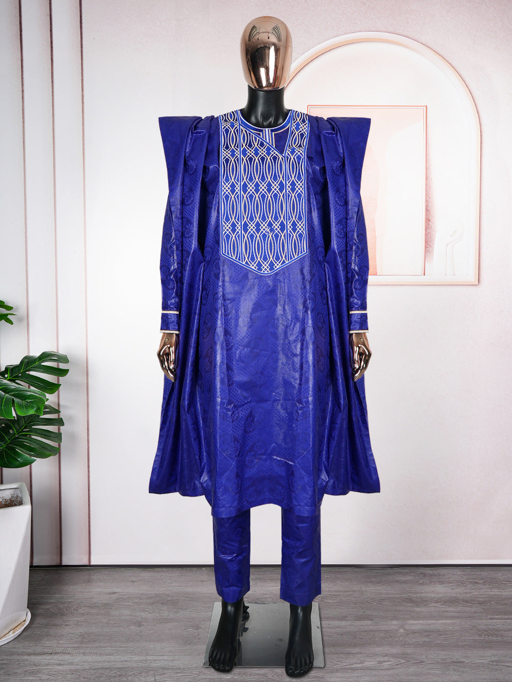 Plus Size Men's New Clothes Figured Cloth Full Craft Fragrant Three-piece Suit