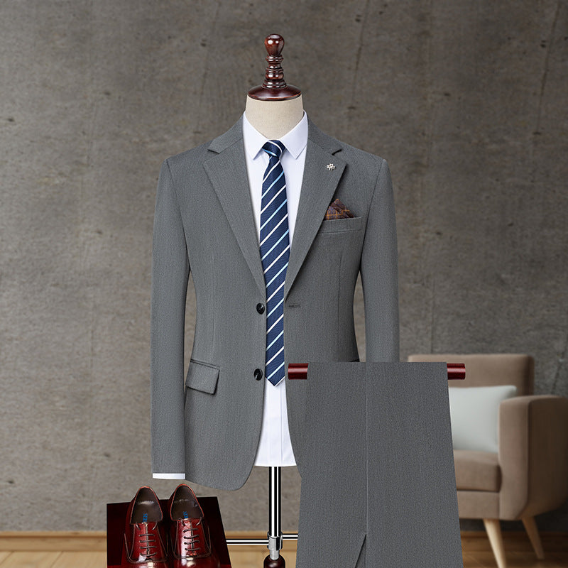 Spring And Autumn Solid Color Business Casual Men's Non-ironing Suit