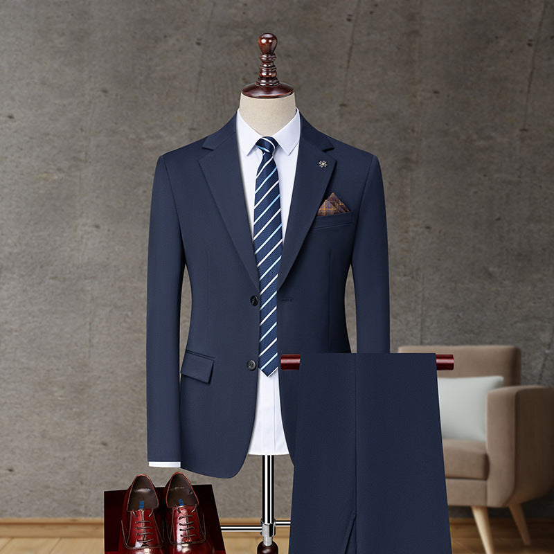 Spring And Autumn Solid Color Business Casual Men's Non-ironing Suit